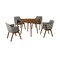 Armen Living Arcadia and Renzo 42" Round Charcoal and Walnut Wood 5 Piece Dining Set SETARDI5REWACH42 - alternate 1